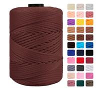 CAMAL Polypropylene Cord 3mm 185 Yards Colorful Polyester Yarn Handmade Knitting Thread Macrame String Cord 3mm for Crochet Bags, DIY Crafts, Plant Hangers, Making Macrame Project(Coffee)