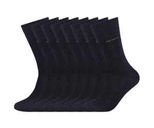 Camano 8 Pairs Unisex 3642 CA-SOFT Cotton Socks without Rubber Print for Men and Women, navy, XL