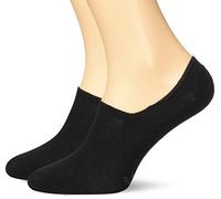 Camano Men's Unisex Fashion Sneaker Invisible 2p Ankle Socks, Black (Black 5), 2.5/5 (Pack of 2)