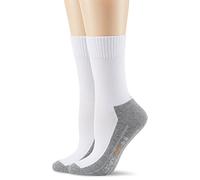 Camano Men's 5942 Sports Socks, White (White 1), 9/11 (Pack of 2)