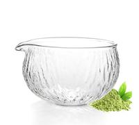 CAMATET Matcha Bowl with Spout, 500 ml/18 oz Glass Matcha Mixing Bowl, Japanese Ceremonial Matcha Chawan for Matcha Powder/Salad/Fruit/Soup/Tea