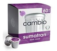Cambio Roasters Sumatran Roast Coffee Pods - New Aluminum Pods, Organic Coffee K Cups, Dark Roast K Cup, Works With Keurig, 60 Count