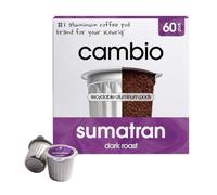 Cambio Roasters Sumatran Roast Coffee Pods - New Aluminum Pods, Organic Coffee K Cups, Dark Roast K Cup, Works With Keurig, 60 Count