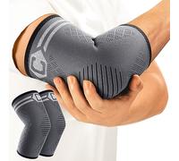 CAMBIVO 2 Pack Elbow Support for Men & Women - Anti-Slip Compression Sleeves for Tennis Elbow, Golf, Weightlifting, Tendonitis & Joint Pain Relief