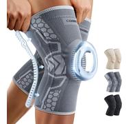 CAMBIVO 2-Pack Knee Support Men with Thickened Patella Gel Pad and Side Stabilizers Knee Brace for Women Arthritis Knee Compression Sleeve for Knee Pain Relief, Running, Workout, Daily Use (Grey, L)
