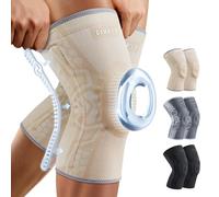 CAMBIVO 2-Pack Knee Support Men with Thickened Patella Gel Pad and Side Stabilizers Knee Brace for Women Arthritis Knee Compression Sleeve for Knee Pain Relief, Running, Workout, Daily Use (Beige, XL)