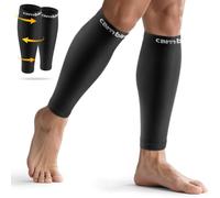 CAMBIVO 2 Pairs Calf Compression Sleeve Men & Women, Shin Splints Support and Calf Support Sleeves, Compression Leg Socks for Running, Pure Black(S-M)