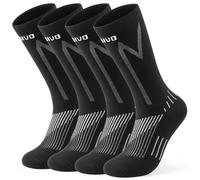 CAMBIVO 2 Pairs Compression Crew Running Socks for Men and Women, Breathable Hiking Basketball Sport Socks with Cushion Arch Support, Moisture Wicking