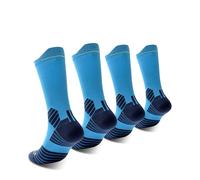 CAMBIVO 2 Pairs Compression Running Socks for Men and Women, Moisture Wicking Athletic Crew Socks with Arch Support, Cushioned Sole & 10-15 mmHg Support for Running, Jogging, Marathon Training