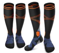 CAMBIVO 2 Pairs Compression Socks for Women & Men, 15-20mmHg Flight Socks, Graduated Support for Plantar Fasciitis Relief, Running, Pregnancy, Nurses, Travel Essentials