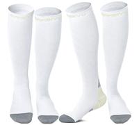 CAMBIVO Compression Socks for Women & Men 2 Pairs, Flight Socks Compression Stockings Running Socks for Calf & Ankle Support, Sports, Flying, Maternity Pregnancy, Nurses, Travel