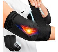 CAMBIVO Elbow Support with Strap 2 Pack, Compression Elbow Brace for Tennis Elbow & Golfer's Elbow, Dual Silicone Pads, Adjustable Breathable Sleeve for Men and Women, Gym, Golf, Lifting, Work