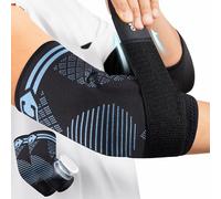 CAMBIVO Elbow Support with Strap 2 Pack, Compression Elbow Brace for Tennis Elbow & Golfer's Elbow, Dual Silicone Pads, Adjustable Breathable Sleeve for Men and Women, Gym, Golf, Lifting, Work
