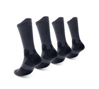 CAMBIVO Running Socks for Men and Women, 2 Pairs Compression Crew Athletic Socks for Marathon, Jogging and Track with Cushion Arch Support, Moisture Wicking
