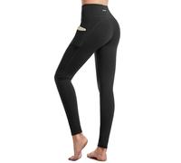 CAMBIVO Yoga Pants for Women, Gym Leggings Workout Leggings with Pockets, High Waisted Women Sports Running Tights Black