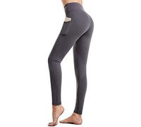 CAMBIVO Yoga Pants for Women, Gym Leggings Workout Leggings with Pockets, High Waisted Women Sports Running Tights Grey