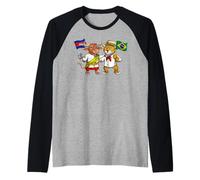 Cambodia Brazil Flag Cambodian Brazilian Roots Raglan Baseball Tee