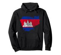 Cambodia Cambodian Flag Silhouette Kampuchea Khmer Travel Pullover Hoodie