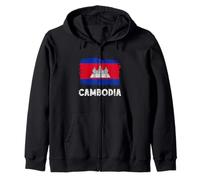 Cambodia Cambodian Roots Cambodian Pride Cambodian Flag Zip Hoodie