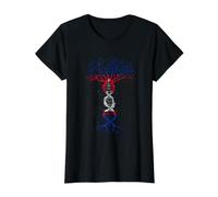 Cambodia Flag Cambodian Pride DNA Tree Cambodian Roots Value Graphic T-Shirt, Women, Black, M