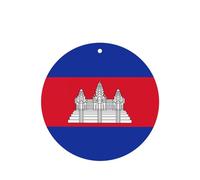 Cambodia Flag Car Air Fresheners Cards - 6 Pieces,Cardstock Scented Decor For Cars,Bedrooms, Closets