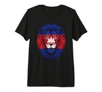 Cambodia Flag Colors Lion Head Premium T-Shirt