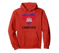 Cambodia Flag Heart Cambodian Roots Cambodian Pride Pullover Hoodie