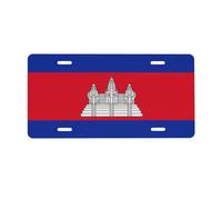 Cambodia Flag License Plate.Aluminium, Waterproof Printed Car Sign, 1mm Thick