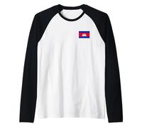 Cambodia Flag Phnom Penh Angkor WAT SIEM Reap Raglan Baseball Tee