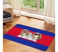 Cambodia Flag Print Cat Food Mat Pet Feeding Mat for Floor Pet Supplies Dog Water Bowl Mat Dog Essentials