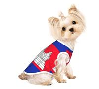 Cambodia Flag print Dog Shirts for Small Dogs Stretchy T-Shirts Lightweight Tank Top Sleeveless Striped Vest