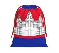Cambodia Flag Print Gift Drawstring Bag Reusable Pouch Festive Decor Party Favor Daily Storage Sack