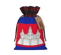 Cambodia Flag Print Gift Reusable Bags Festive Drawstring Pouches Versatile Birthday Wedding Favors