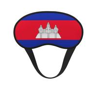 Cambodia Flag Print Unisex Washable Eye Mask Sleeping Light-Blocking Cover for Home Hotel Camping