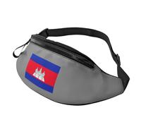 Cambodia Flag Print Waist Bag Lightweight Travel Unisex Pack for Hiking Cycling Running Everyday Use