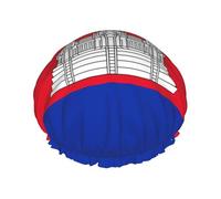 Cambodia Flag Printed shower cap, reusable, double-layered design, suitable for women to wrap their hair, wash their face, and apply face masks.