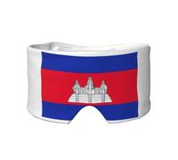 Cambodia Flag Printed Sleeping Blindfold, Padded Ear Warmer Mask, Adjustable Head Wrap, for Deep Relaxation
