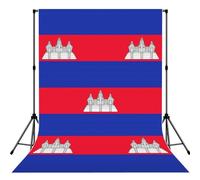 Cambodia Flag Professional Photo Backdrop, Background With Rod Pocket For Studio, Newborn & Event Photography - 5x7ft