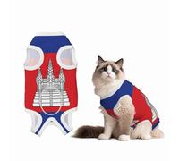Cambodia Flag Recovery Suit for Dogs Cats After Surgery, Soft Cotton Post-Surgery Suit for Male and Female Pet