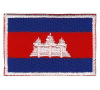 Cambodia Flag Small Iron-On or Sew On Iron-On Patch for Clothes Embroidered Iron-On Patch Applique Patch Size 4.5 x 3.0 cm