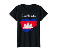 Cambodia Flag Tshirt, Cambodian Tshirt, Cambodia Flag Value Graphic T-Shirt, Women, Black, S