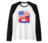 Cambodia Flag USA America Cambodian Pride Cambodian Roots Raglan Baseball Tee