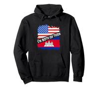 Cambodia Flag USA America I'm Both Of Them Cambodian Pride Pullover Hoodie