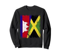Cambodia Jamaica Half Flag Cambodian Jamaican Heritage Sweatshirt