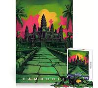 Cambodia Propaganda Art Jigsaw for Teenagers 1000 Pieces Thought Skill Mindful Escape Accurate Edges Unique Gift (38x26cm)