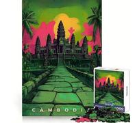 Cambodia Propaganda Art Jigsaw Puzzles 1000 Pieces Clear Thinking Calm Downtime Precise Edges Chic Xmas Gift (50x75cm)