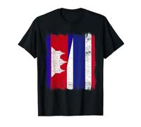 Cambodia Thailand Half Flag Cambodian Thai Roots T-Shirt