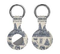 Cambodia Traditional Architecture Silicone Case Compatible with AirTag Holder Cover with Keychain Ring