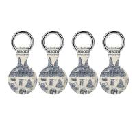 Cambodia Traditional Architecture Silicone Case Compatible with AirTag Holder Cover with Keychain Ring