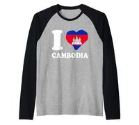 Cambodian Heart I Love Cambodia Cambodian Pride Cambodia Raglan Baseball Tee